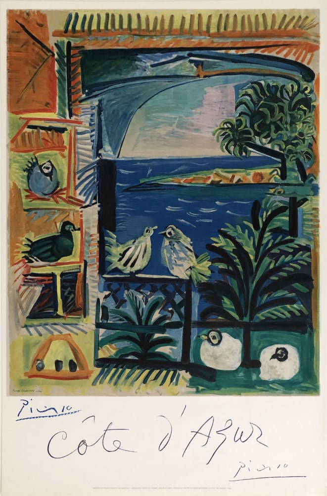 Lot #131: PABLO PICASSO - Cote d'Azur - Original color lithograph