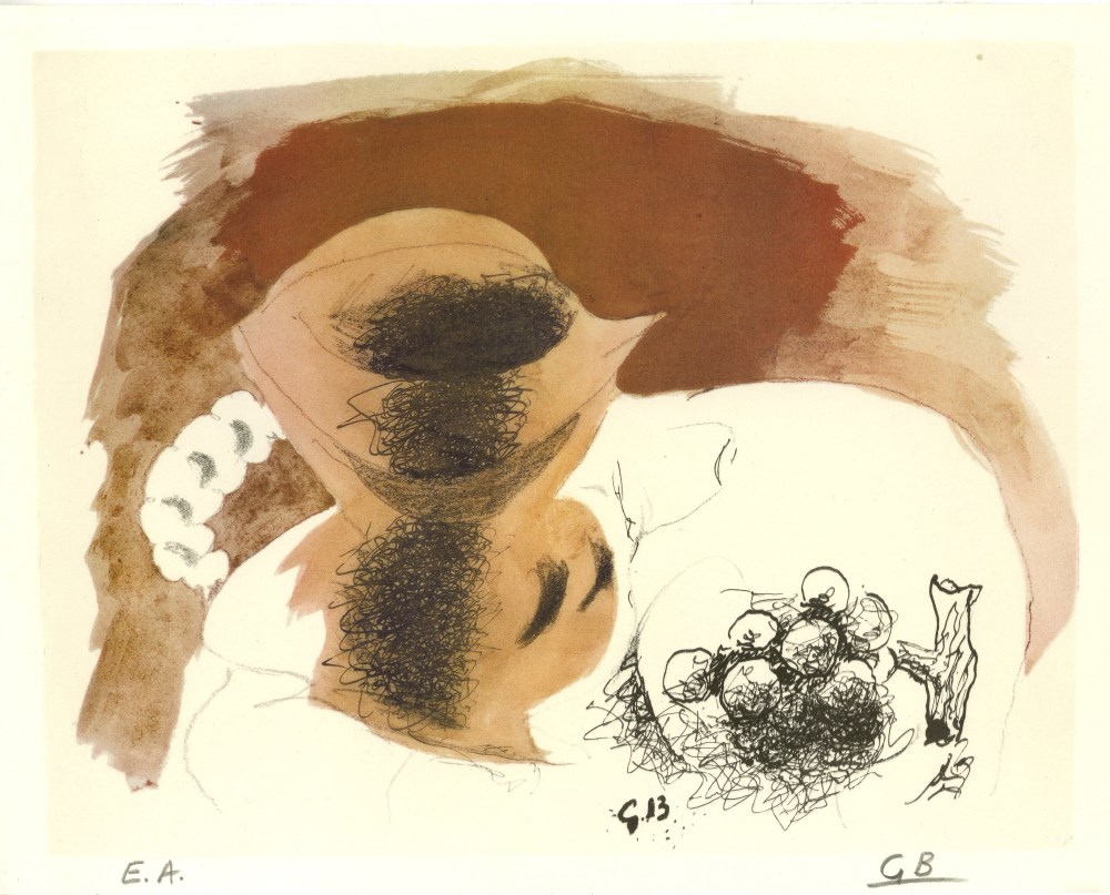 Lot #1917: GEORGES BRAQUE - Nature morte au pichet - Original color collotype