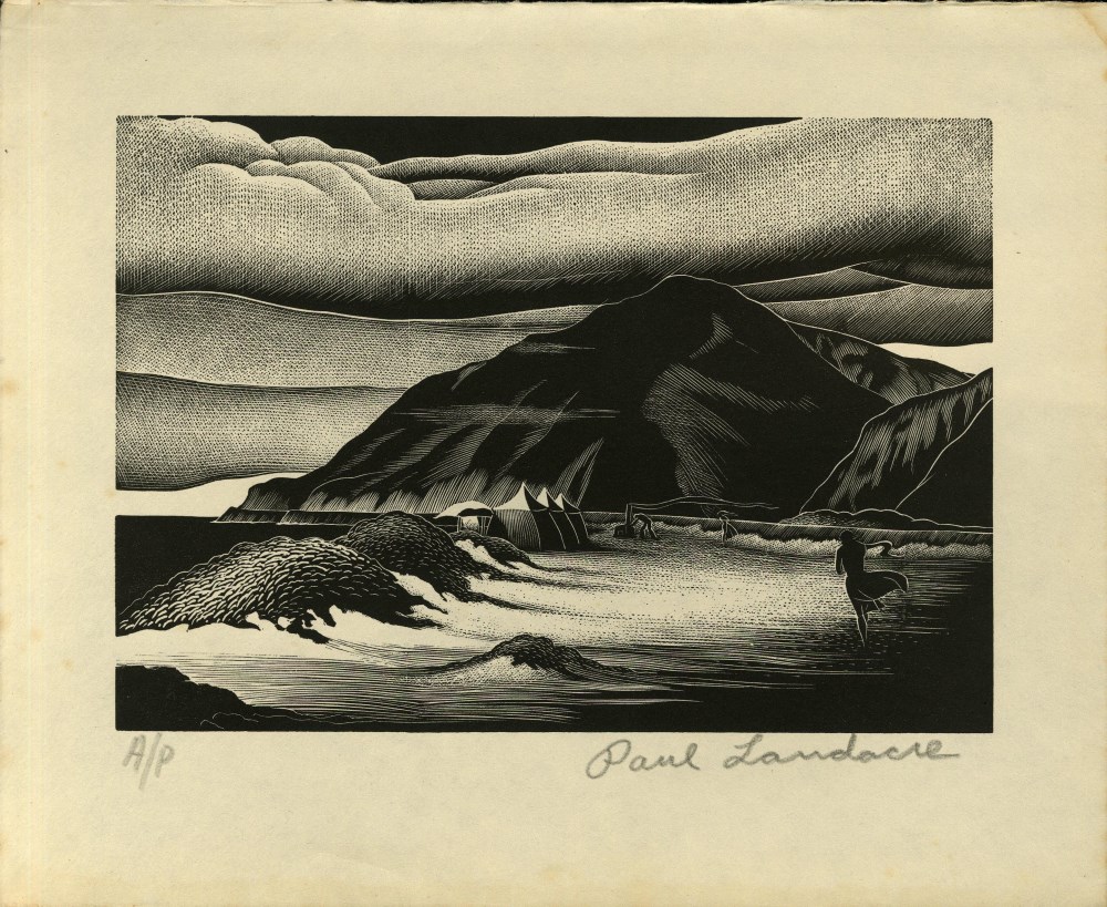 Lot #2539: PAUL LANDACRE - Campers - Wood engraving