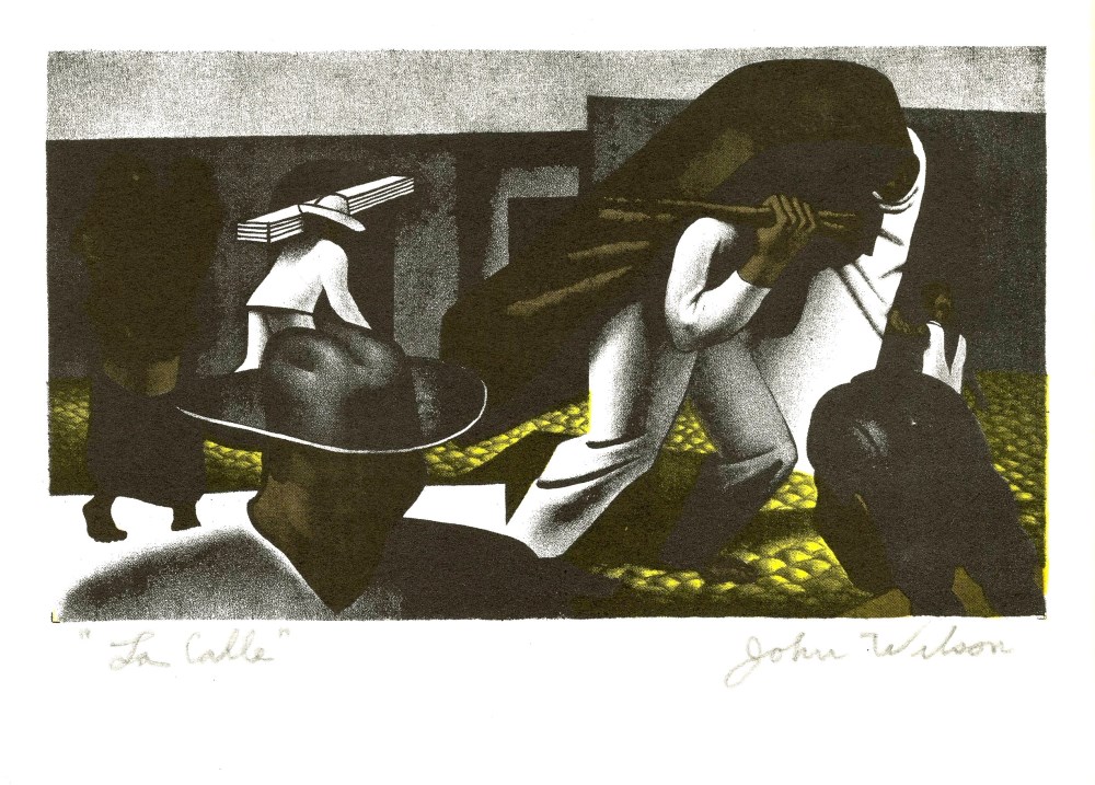 Lot #1087: JOHN WILSON - La calle - Original color lithograph
