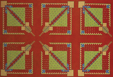 Lot #1473: FRANK LLOYD WRIGHT/TALIESIN ARCHITECTS - Vintage Frank Lloyd Wright/Taliesin Architects Designed Rug/Carpet from the Arizona Biltmore Hotel #02 - Original vintage textile