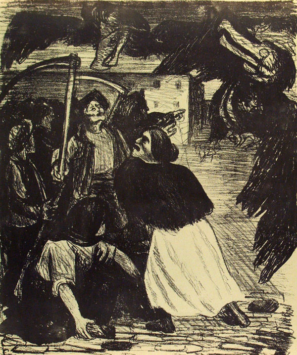 Lot #1822: PABLO O'HIGGINS - Buitres Fascistas sobre Espaa - Lithograph
