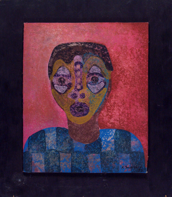 Lot #1088: KARIMA MUYAES - La cara - Acrylic on masonite