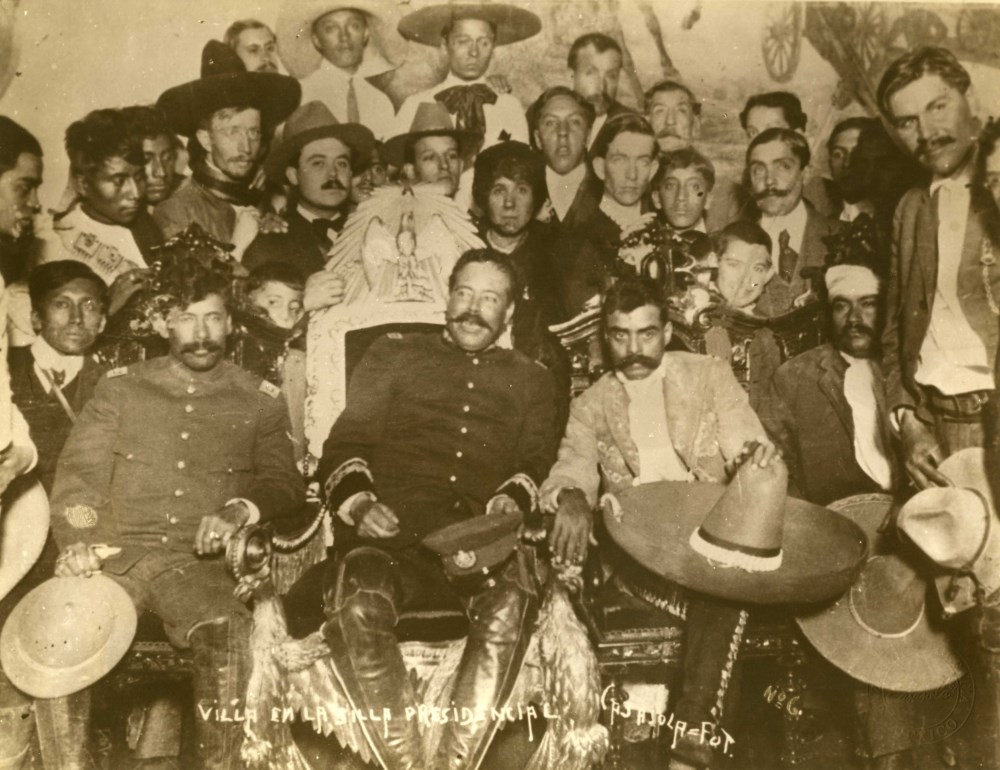 Lot #997: AGUSTIN VICTOR CASASOLA - Francisco "Pancho" Villa en la Silla Presidencial [Mexico] - Gelatin silver print