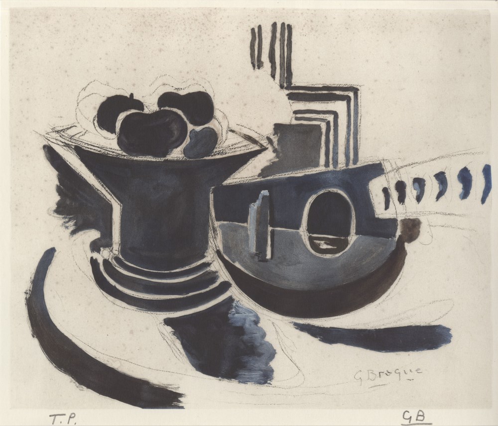 Lot #324: GEORGES BRAQUE - Mandoline et compotier - Original color collotype