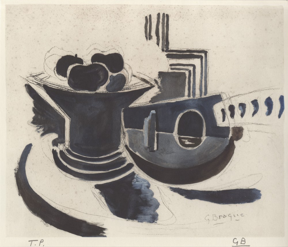 Lot #1119: GEORGES BRAQUE - Mandoline et compotier - Original color collotype