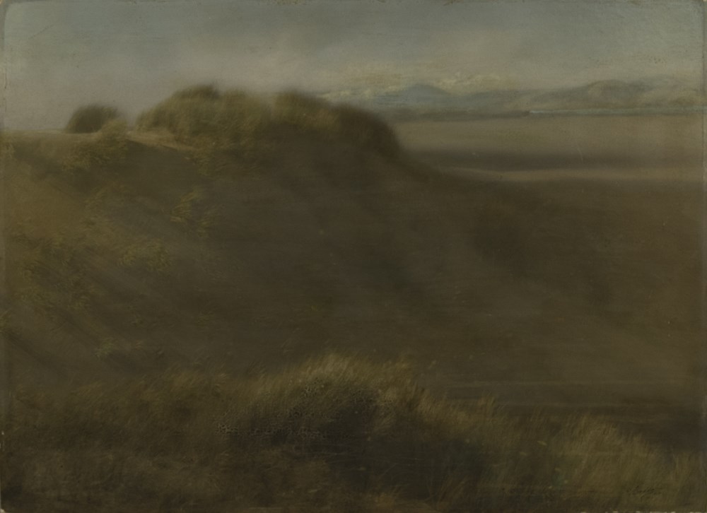 Lot #2057: W[ILLARD] E. WORDEN - San Francisco from the Sand Dunes - Vintage hand-colored mammoth plate gelatin silver print