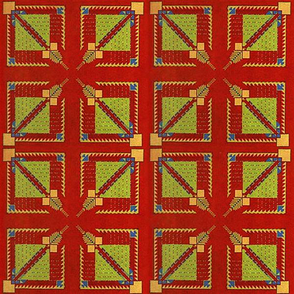 Lot #1645: FRANK LLOYD WRIGHT/TALIESIN ARCHITECTS - Vintage Frank Lloyd Wright/Taliesin Architects Designed Rug/Carpet from the Arizona Biltmore Hotel #05 - Original vintage textile