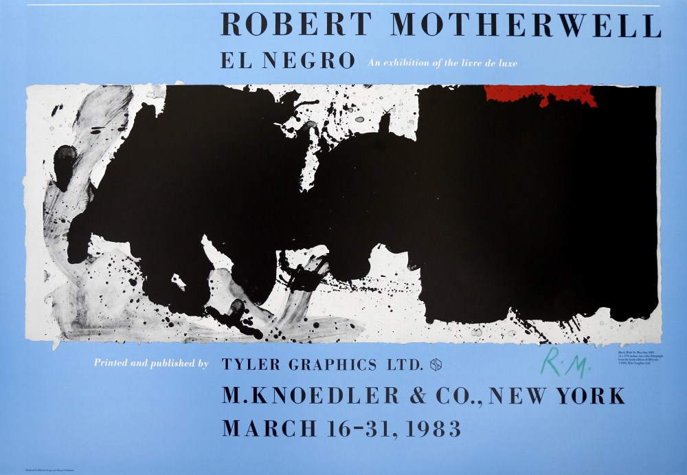 Lot #1571: ROBERT MOTHERWELL - Black with No Way Out - Original color photolithograph