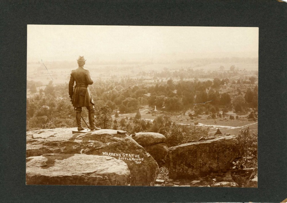 Lot #2522: JACOB IRA MUMPER - Warren's Statue, Little Round Top - Original vintage albumen print