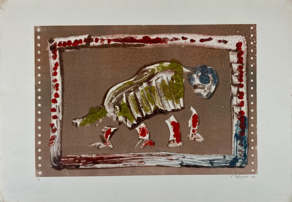 Lot #913: KARIMA MUYAES - Cuadrupedo - Original color stencil monoprint