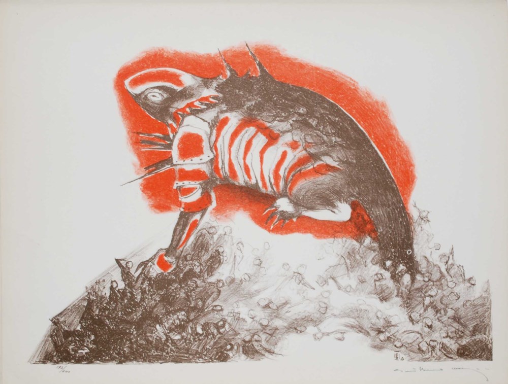Lot #94: GUILLERMO MEZA - Tigre de los Pueblos - Color lithograph