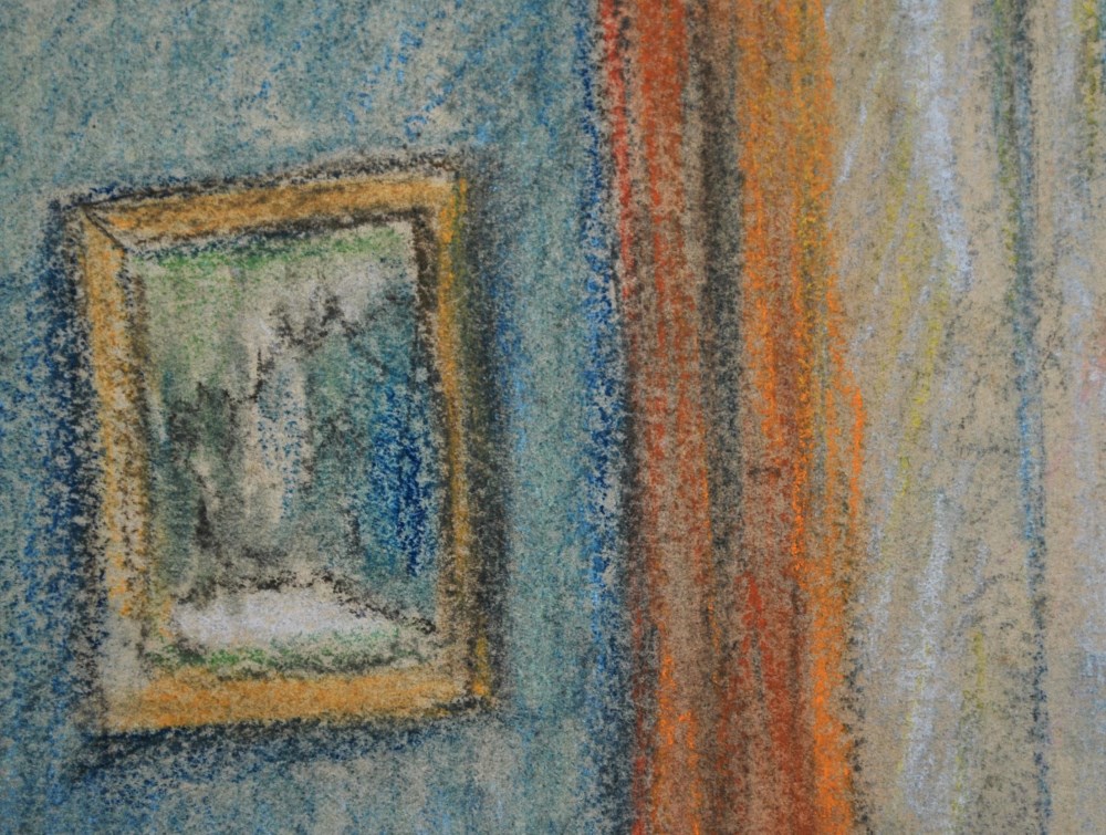 Lot #589: ROBERT SPENCER - Still-life with Chair - Pastel on paper