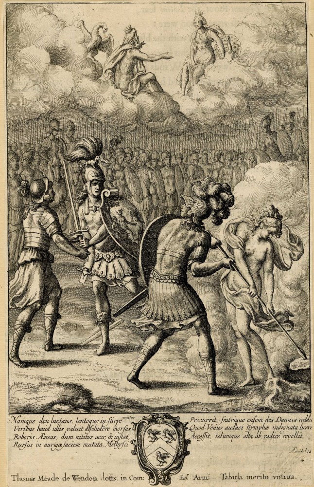 Lot #2501: WENCESLAUS HOLLAR - The Last Fight of Aeneas and Turnus - Etching with drypoint