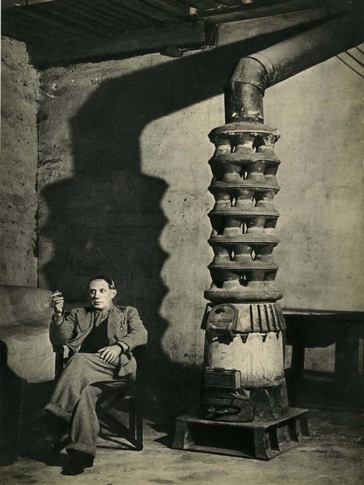 Lot #2713: BRASSAI [gyula halasz] - Picasso dans son atelier prs du pole, rue des Grands Augustins - Original vintage photogravure