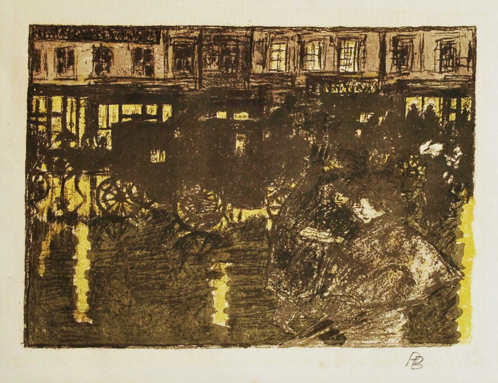Lot #1324: PIERRE BONNARD - Rue, la soir, sous la pluie - Original four color lithograph