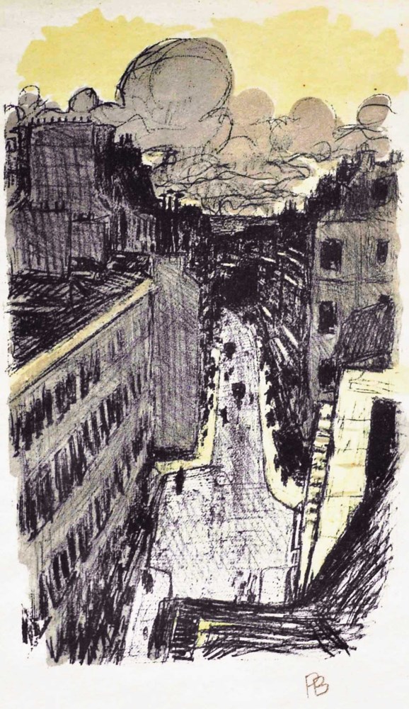 Lot #1315: PIERRE BONNARD - Rue vue d'en haut - Original color lithograph