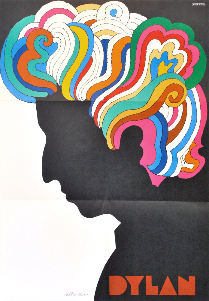 Lot #830: MILTON GLASER - Bob Dylan - Original color offset lithograph