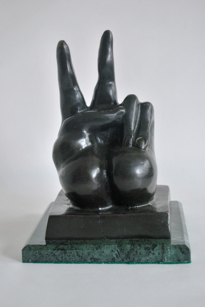 Lot #2391: FERNANDO BOTERO [impute] - La Mano II - Bronze sculpture with dark brown patina