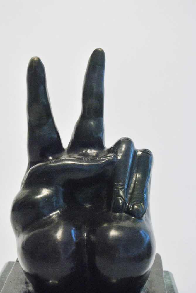 Lot #2391: FERNANDO BOTERO [impute] - La Mano II - Bronze sculpture with dark brown patina