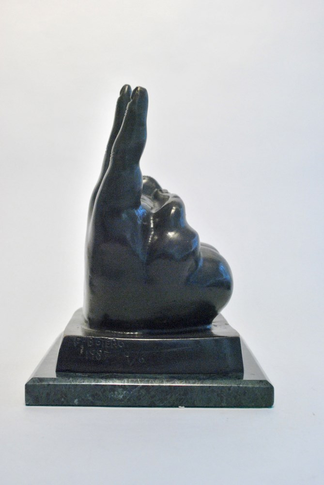 Lot #2391: FERNANDO BOTERO [impute] - La Mano II - Bronze sculpture with dark brown patina