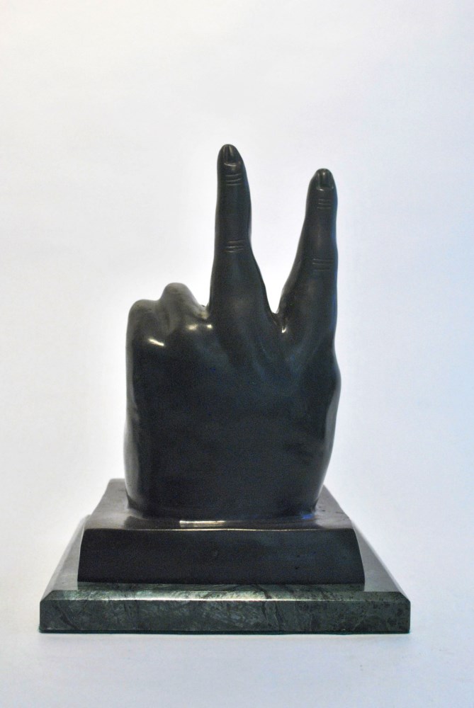 Lot #2391: FERNANDO BOTERO [impute] - La Mano II - Bronze sculpture with dark brown patina