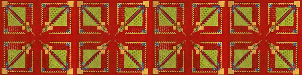 Lot #1474: FRANK LLOYD WRIGHT/TALIESIN ARCHITECTS - Vintage Frank Lloyd Wright/Taliesin Architects Designed Rug/Carpet from the Arizona Biltmore Hotel #04 - Original vintage textile