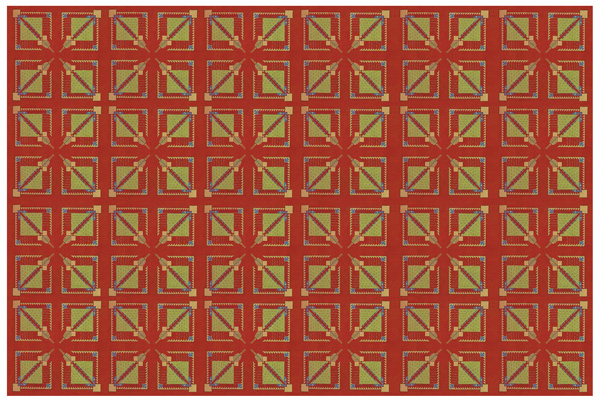 Lot #1480: FRANK LLOYD WRIGHT/TALIESIN ARCHITECTS - Vintage Frank Lloyd Wright/Taliesin Architects Designed Rug/Carpet from the Arizona Biltmore Hotel #13 - Original vintage textile