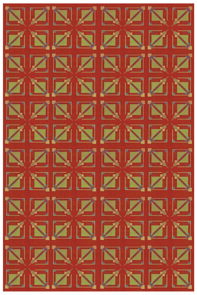 Lot #1480: FRANK LLOYD WRIGHT/TALIESIN ARCHITECTS - Vintage Frank Lloyd Wright/Taliesin Architects Designed Rug/Carpet from the Arizona Biltmore Hotel #13 - Original vintage textile