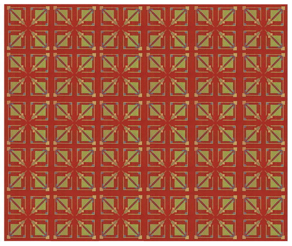 Lot #719: FRANK LLOYD WRIGHT/TALIESIN ARCHITECTS - Vintage Frank Lloyd Wright/Taliesin Architects Designed Rug/Carpet from the Arizona Biltmore Hotel #15 - Original vintage textile