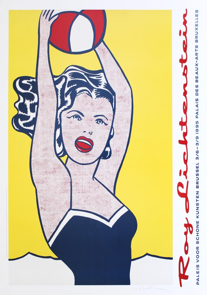 Lot #999: ROY LICHTENSTEIN - Girl with Ball - Color silkscreen