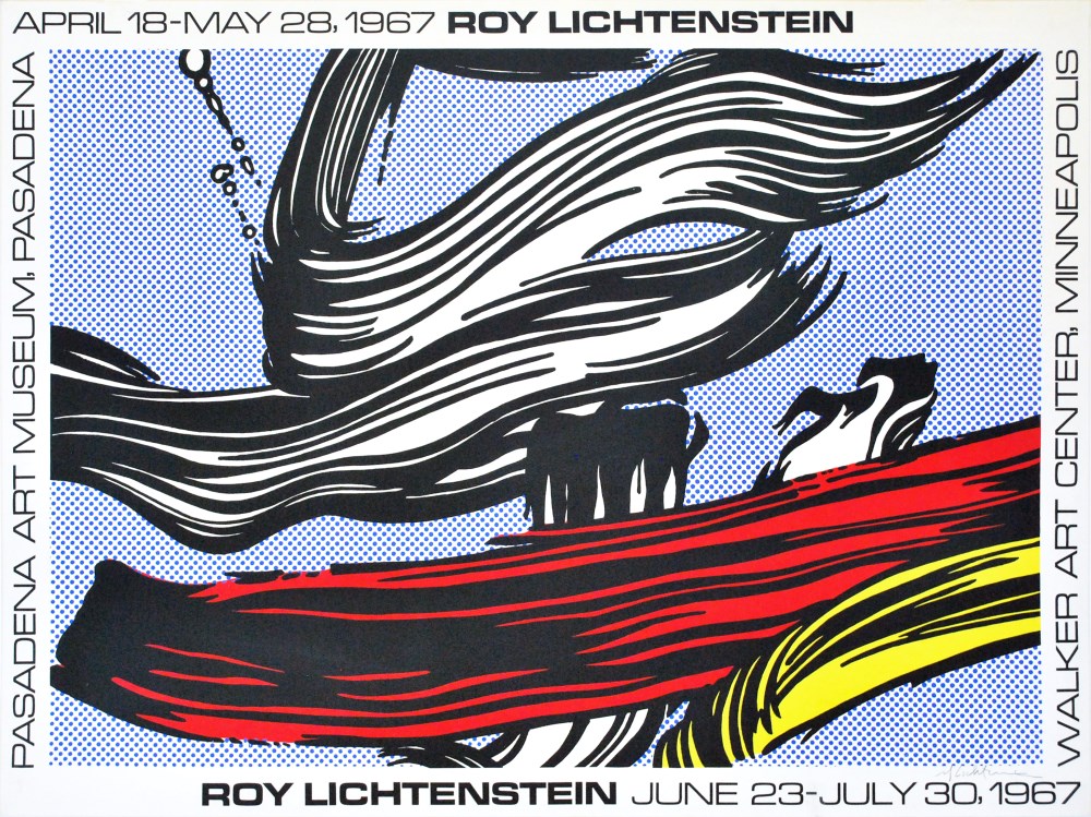 Lot #1820: ROY LICHTENSTEIN - Brushstrokes - Original color silkscreen