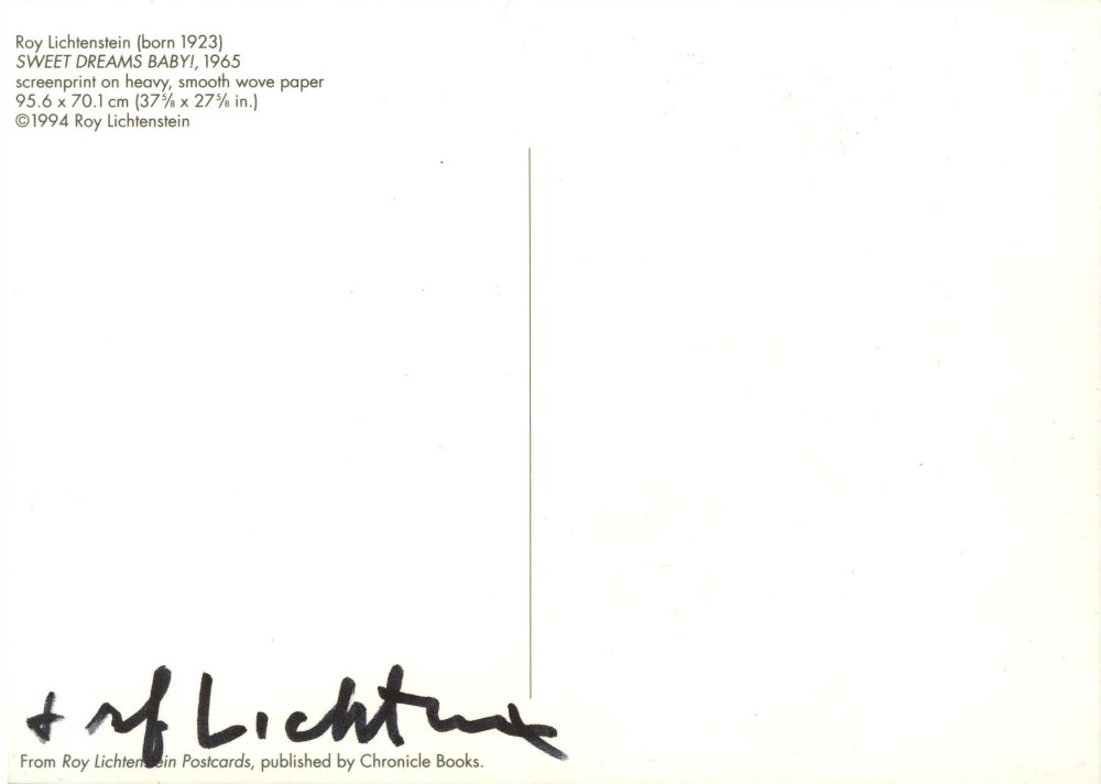 Lot #3021: ROY LICHTENSTEIN - Sweet Dreams Baby! - Color offset lithograph