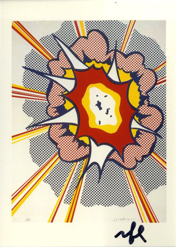 Lot #1690: ROY LICHTENSTEIN - Explosion - Color offset lithograph