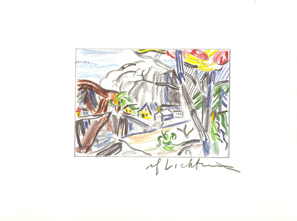 Lot #2552: ROY LICHTENSTEIN - Mountain Village - Color offset lithograph