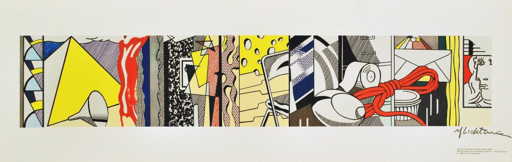 Lot #1355: ROY LICHTENSTEIN - Sketch for Greene Street Mural - Color offset lthograph