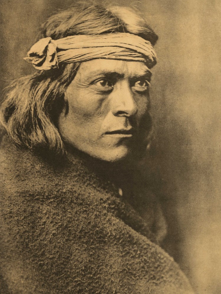 Lot #3: EDWARD S. CURTIS - A Zuni Governor - Original sepia-toned photogravure