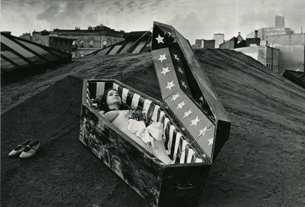 Lot #665: JOEL-PETER WITKIN - Title Unknown [Nude in Casket] - Original vintage photogravure