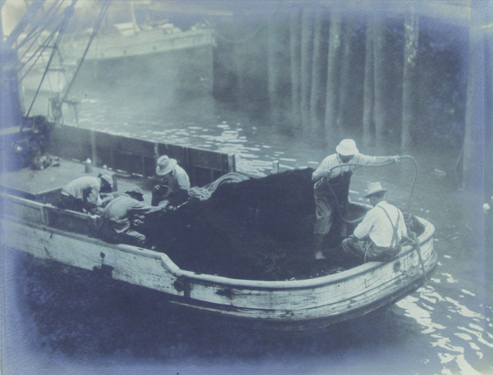 Lot #2113: RUSSELL LAWRENCE FRENCH - Fisherman's Work - Vintage silver (?) print