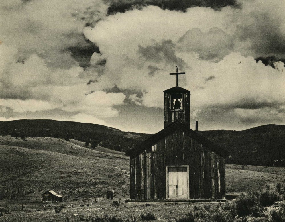 Lot #1886: EDWARD WESTON - Church at "E" Town, New Mexico - Original vintage photogravure