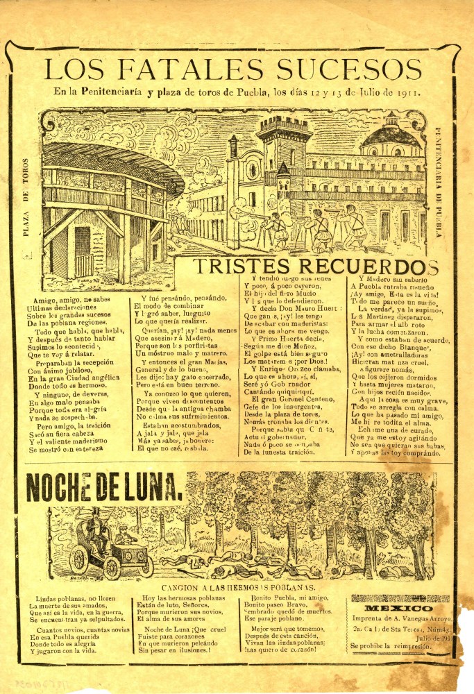 Lot #2454: JOSE GUADALUPE POSADA - Los Fatales Sucesos en la Penitenciaria y Plaza de Toros - Relief engraving