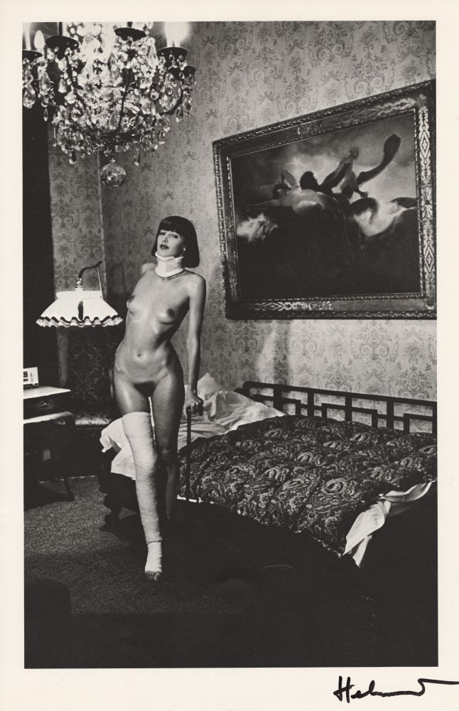 Lot #1055: HELMUT NEWTON - Jenny Kapitan, Pension Dorian, Berlin - Original vintage photolithograph