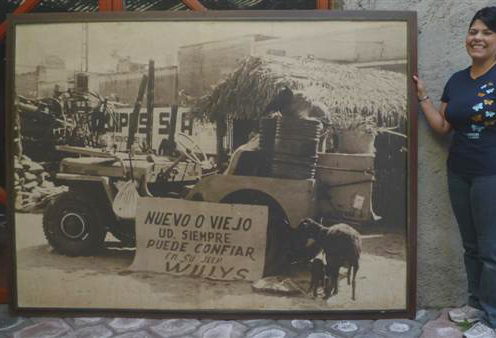 Lot #735: HUGO BREHME - Willys Jeep - Super grand mammoth vintage silver gelatin print