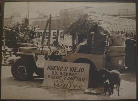Lot #735: HUGO BREHME - Willys Jeep - Super grand mammoth vintage silver gelatin print