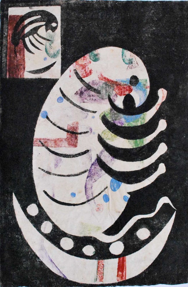 Lot #135: KARIMA MUYAES - Criaturas - Color stencil monoprint