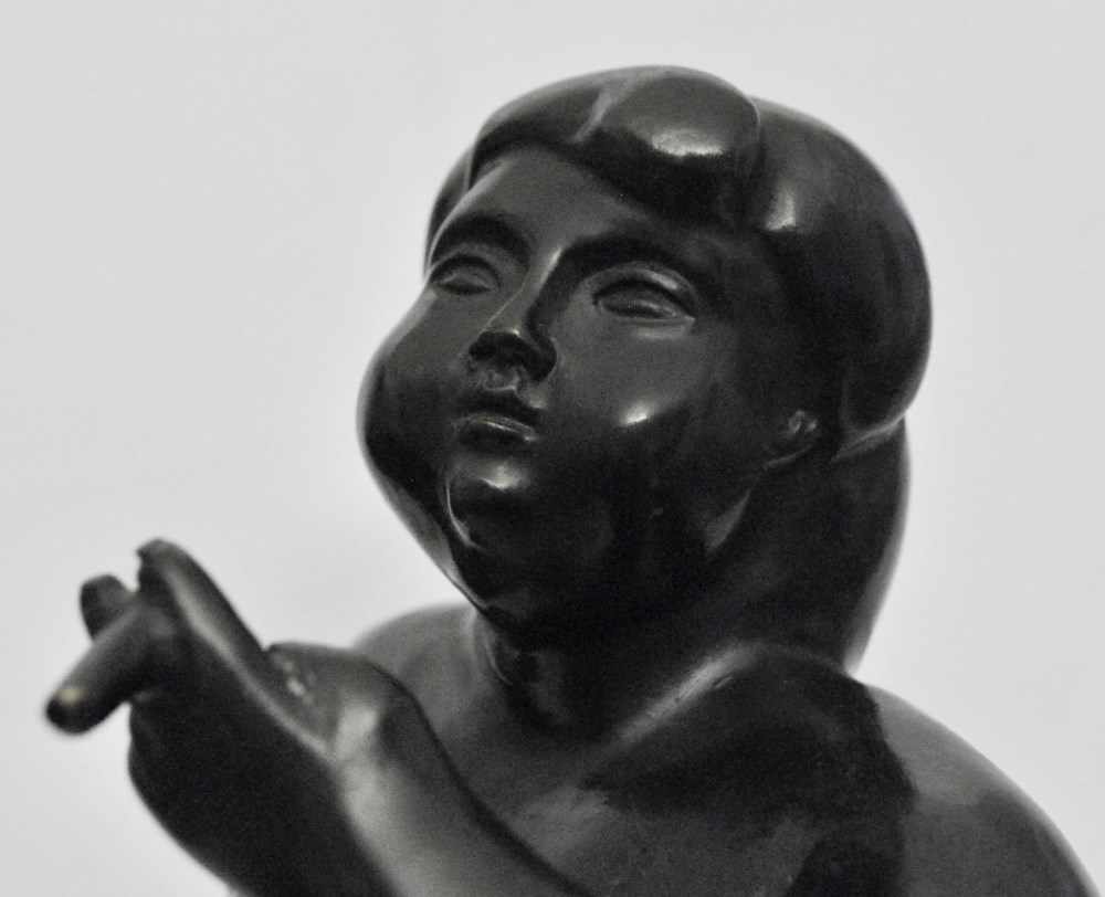 Lot #1184: FERNANDO BOTERO [impute] - Mujer desnuda, fumando puro - Bronze sculpture with dark brown patina