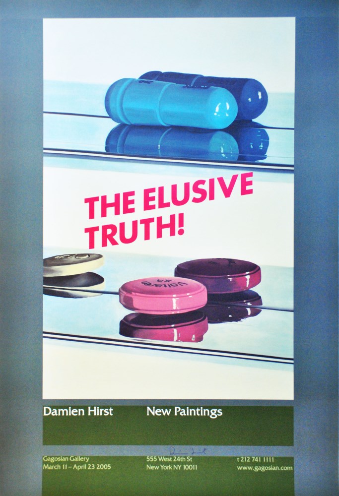 Lot #3076: DAMIEN HIRST - The Elusive Truth - Two Pills - Color offset lithograph