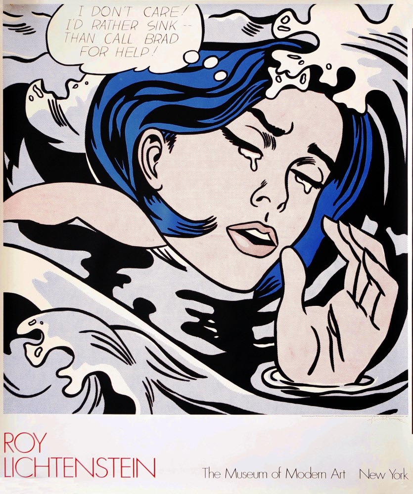 Lot #938: ROY LICHTENSTEIN - Drowning Girl - Color offset lithograph