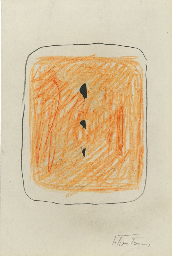 Lot #126: LUCIO FONTANA - Concetto Spaziale I - Original crayon and pencil drawing