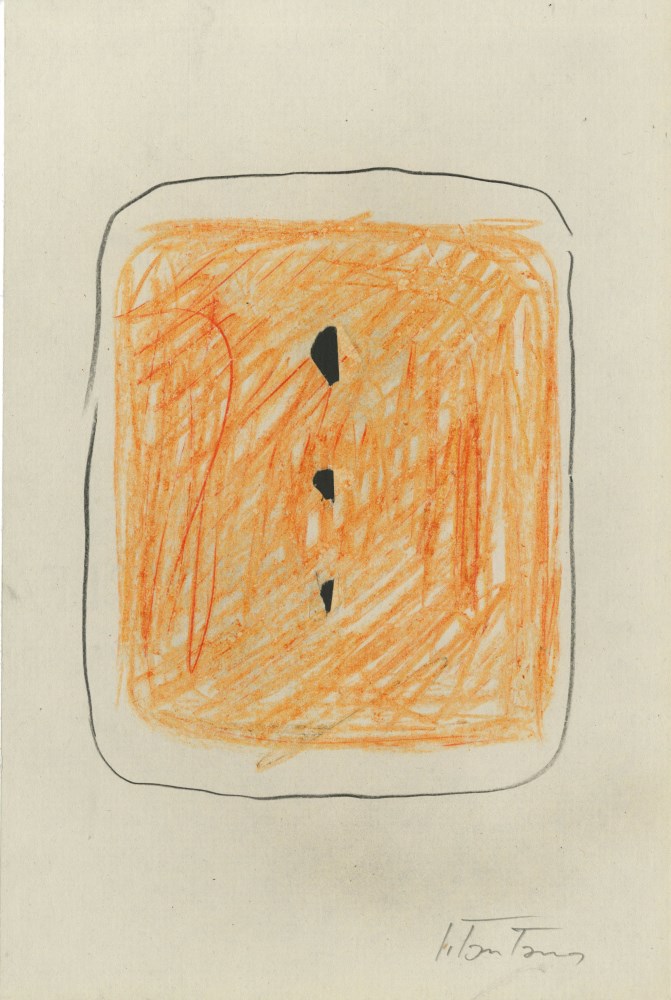 Lot #894: LUCIO FONTANA - Concetto Spaziale I - Original crayon and pencil drawing